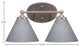 Capri 2-Light Bath Bar, Brushed Nickel/Gray Matrix