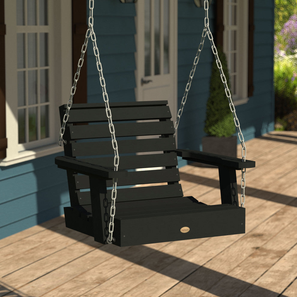 Weatherly Single Seat Swing, Weathered Acorn, Black