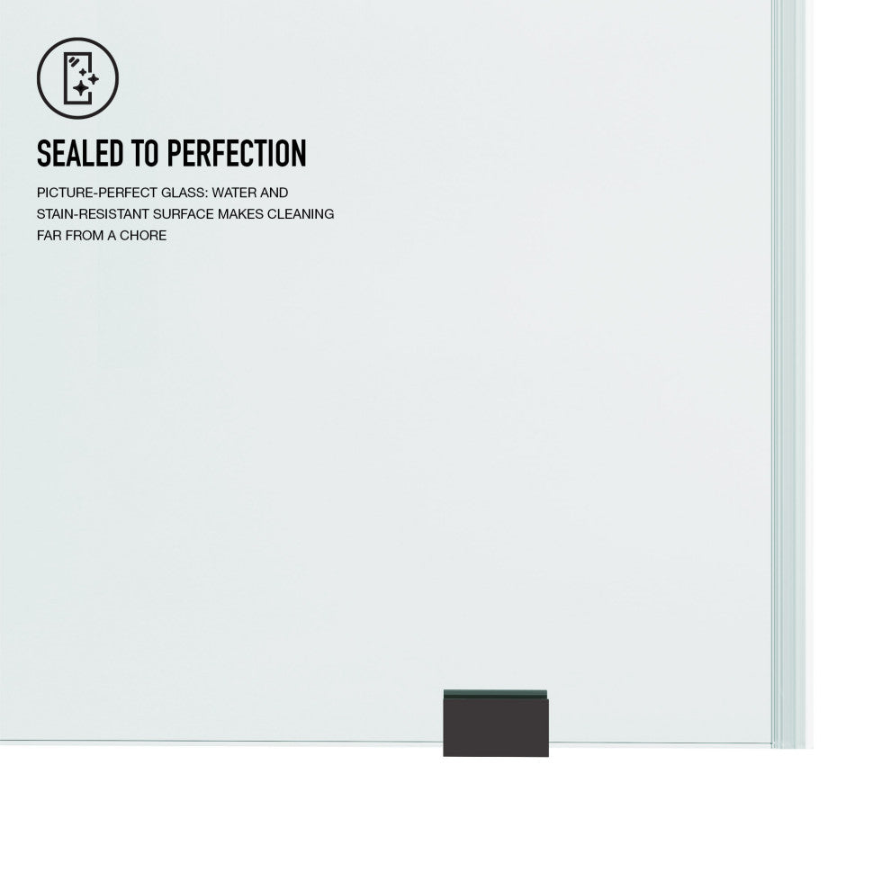 VIGO Hamilton Frameless Sliding, Matte Black, Shower Door, 56" to 60" W X 78" H, Clear Glass