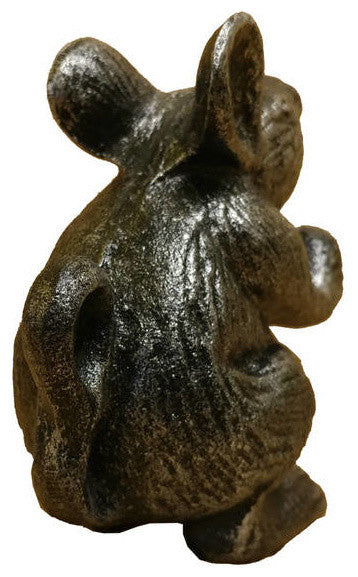 Rustic Silver Cast Iron Mouse Door Stopper 5"