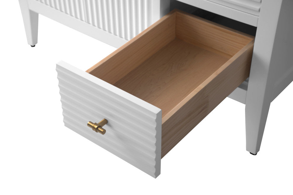 Vanity Art Freestanding Vanity, White, 36", Single Sink, Golden Brushed