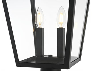 Home Living 12" Outdoor Post Light, Black