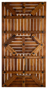 Nordic Style Oiled Teak Double Framed Shower/Bath Mat 39"x19"