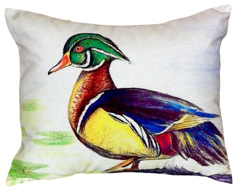 Male Wood Duck Script No Cord Pillow - Set of Two 16x20