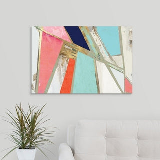 "Warm Geometric" Wrapped Canvas Art Print, 30"x20"x1.5"