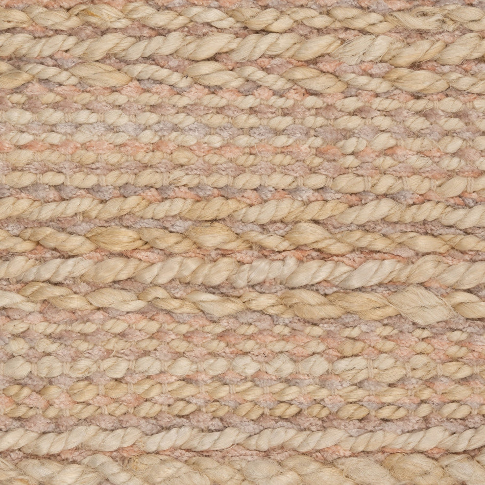8" x 10" Blush Pink Textured Jute Area Rug