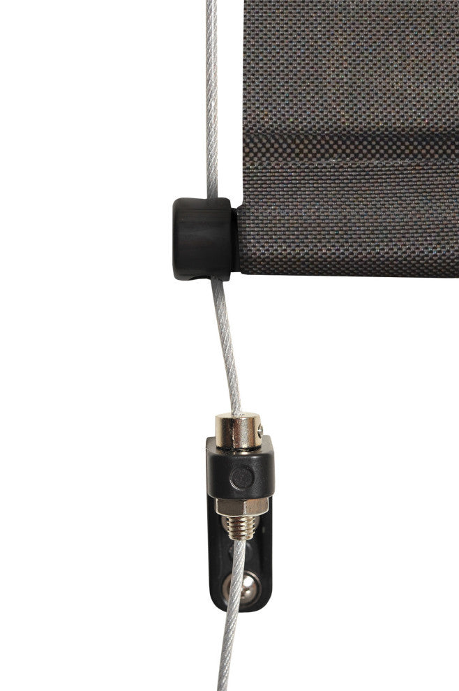 Supreme Rechargeable Motor Outdoor Sun Shade With Protective Valance, Lava Stone
