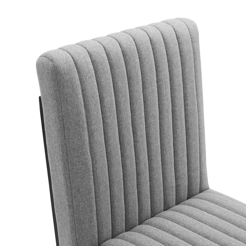 Tufted Side Dining Chair, Set of 2, Fabric, Metal, Gray, Modern, Bistro