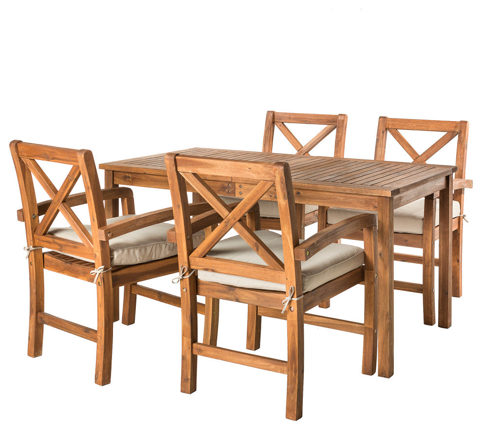 5-Piece Patio Dining Set - Brown