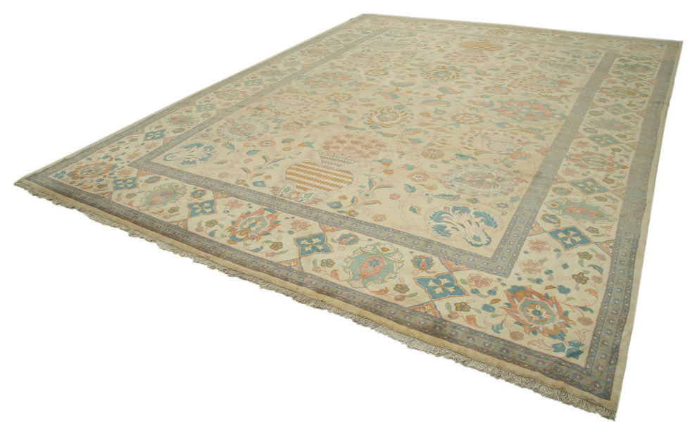 Rug N Carpet - Hand-Knotted Oriental 10' 8" x 13' 9" Unique Oushak Area Rug