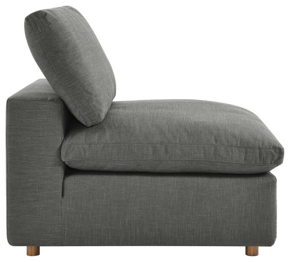 Commix Down Filled Overstuffed Armless Chair Gray