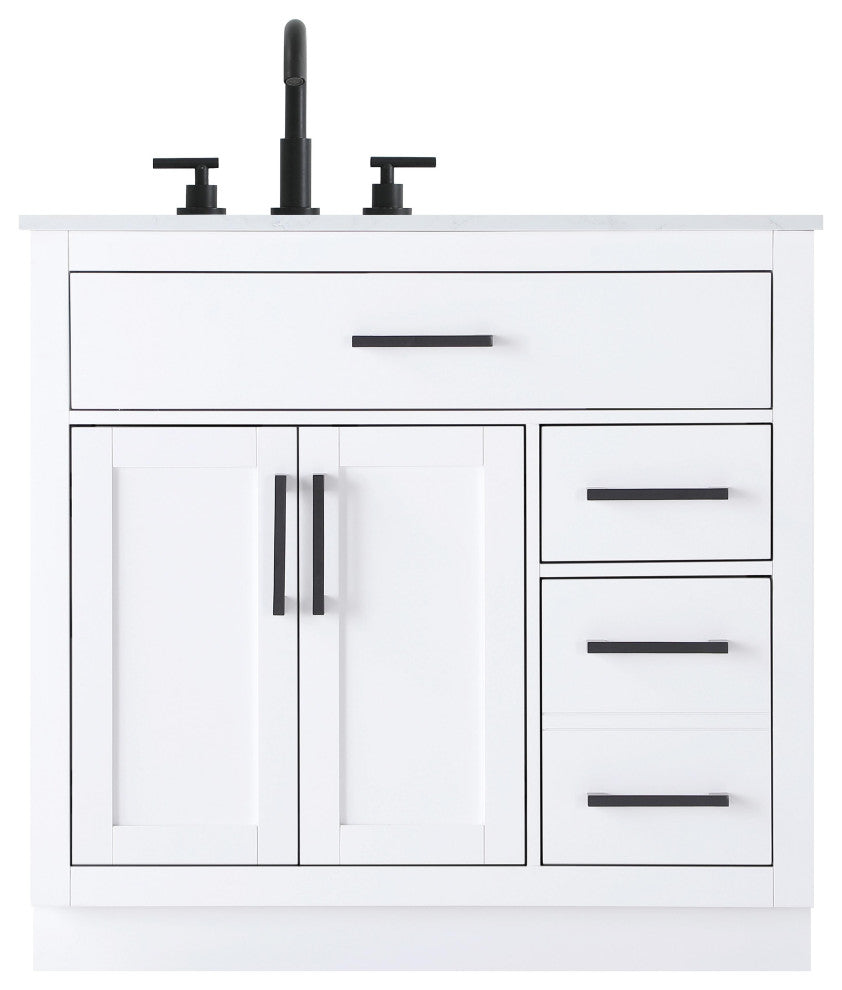Home Living 36" Single Bathroom Vanity, White