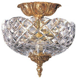 Richmond 2-Light Olde Brass Lead Crystal Semi-Flush III