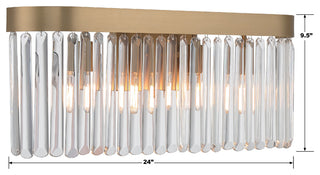 Emory 4-Light Modern Gold Bathroom Vanity, Clear Glass