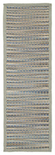 3" x 8" Round Navy and Tan Striated Runner Rug