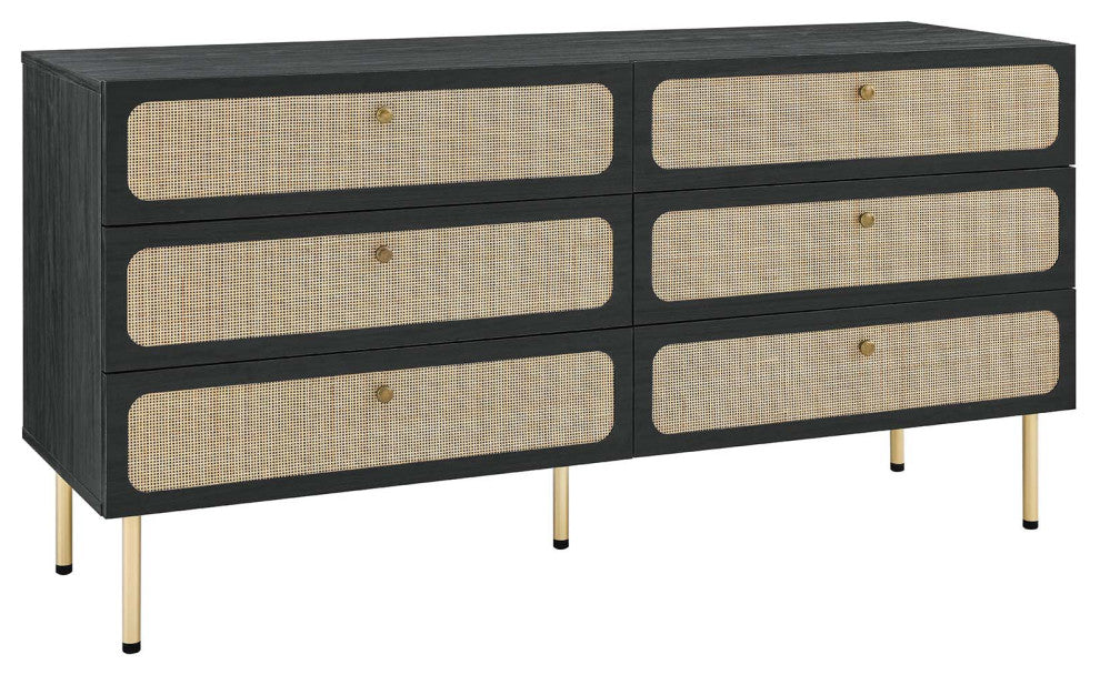 Chaucer 6-Drawer Dresser, Black