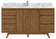 Madison Teak 60 Single Bathroom Vanity in Dark Natural 2" Carrara Marble