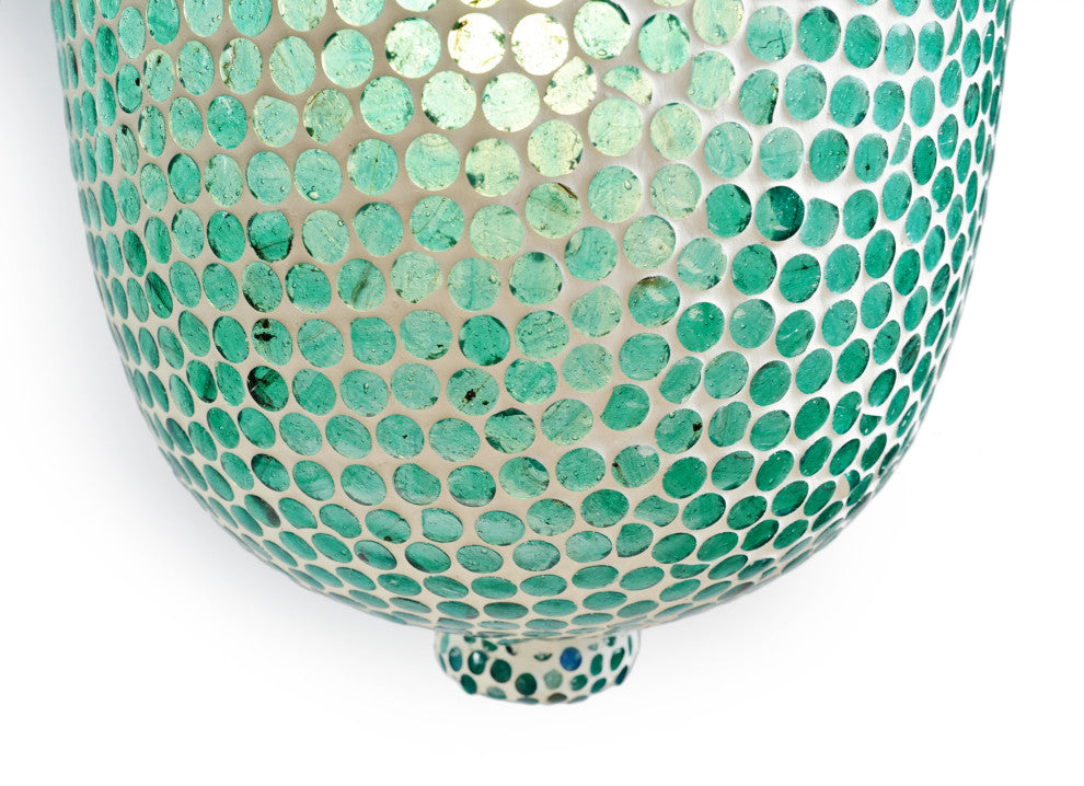 Blue Mosaic Bucket Pendant, Medium