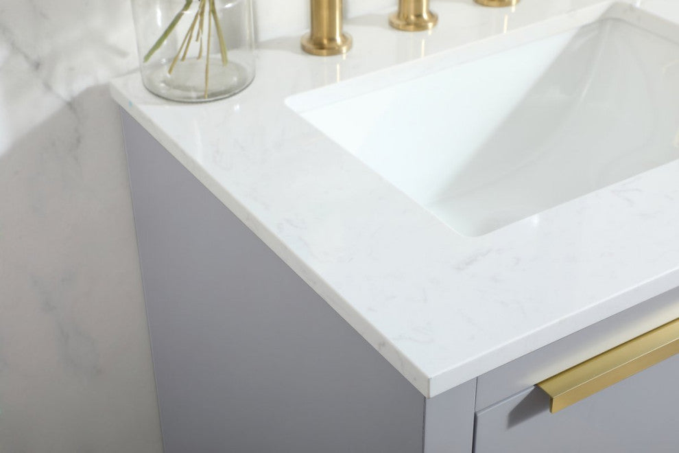 Bethany Single Bathroom Vanity, Gray, 24"