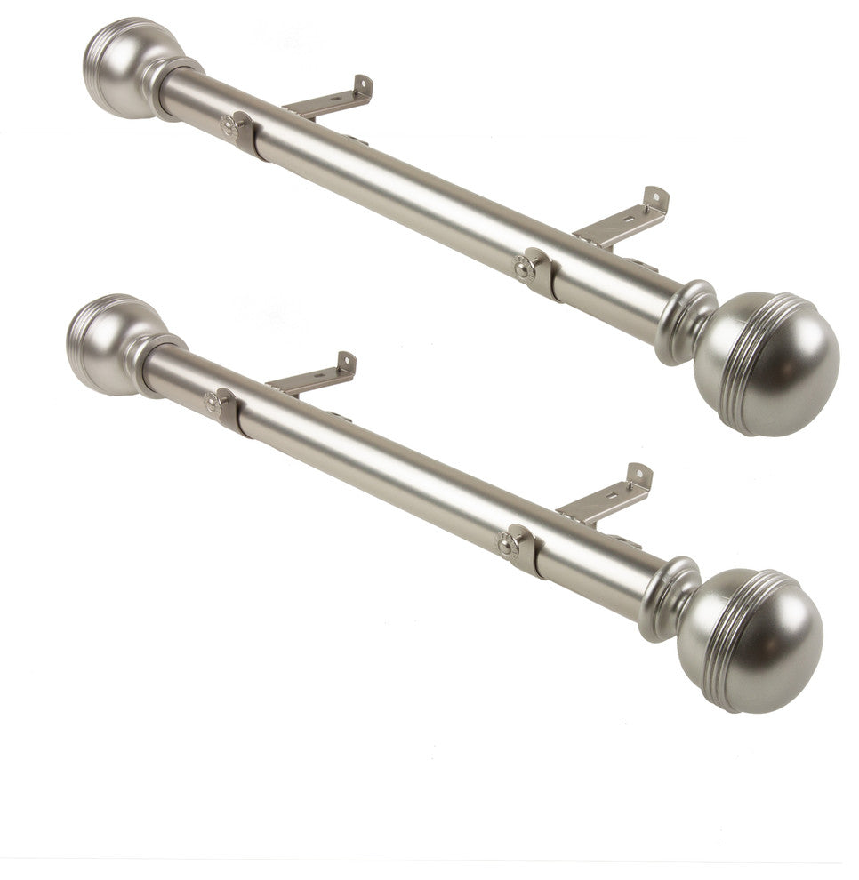 Jax 1.5" Side Curtain Rod, Satin Nickel, 24"