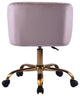 Rylee Swivel Vanity Chair with 360 Degree Rotation, Pink Velvet