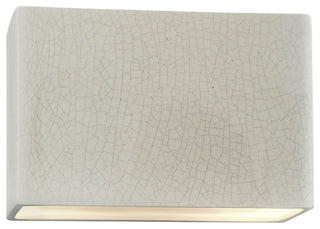 Ambiance Large ADA Rectangle Wall, Outdoor Closed Top, 12", White Crackle