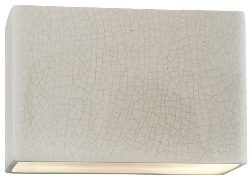 Ambiance Large ADA Rectangle Wall, Outdoor Closed Top, 12", White Crackle