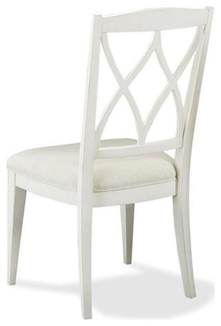 Riverside Furniture Myra XX-Back Upholstered Wood Dining Side Chair in White