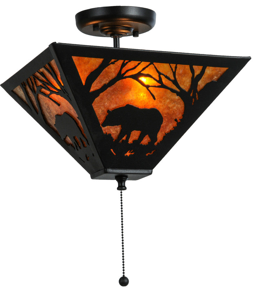 12 Square Bear at Dawn Flushmount