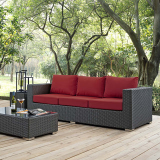 Sojourn Outdoor Patio Sunbrella® Sofa EEI-1860-CHC-RED