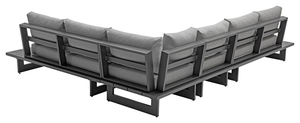 Maldives Grey Water Resistant Fabric Outdoor Patio Modular Sectional
