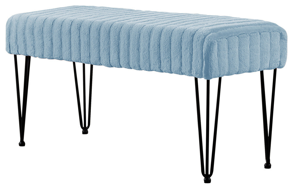 Serenta Super Mink Ottoman, Forget Me Not, 46''x16''x22''
