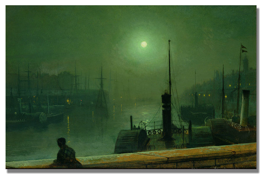 'On the Clyde Glasgow' Canvas Art by John Grimshaw