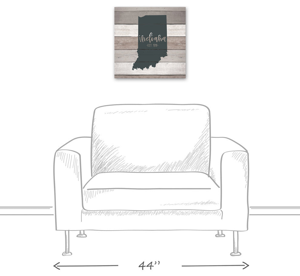 Indiana Established 16x16 Canvas Wall Art