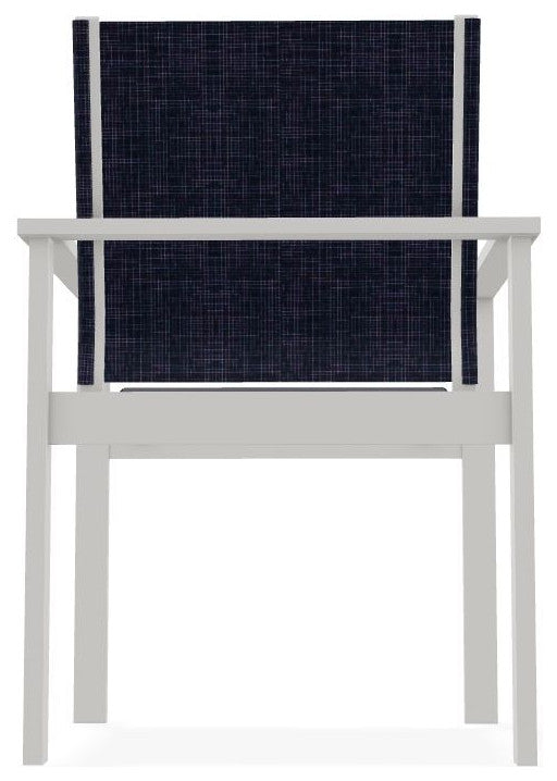 Tribeca Sling Outdoor Stackable Armchair, Moments Navy/Snow
