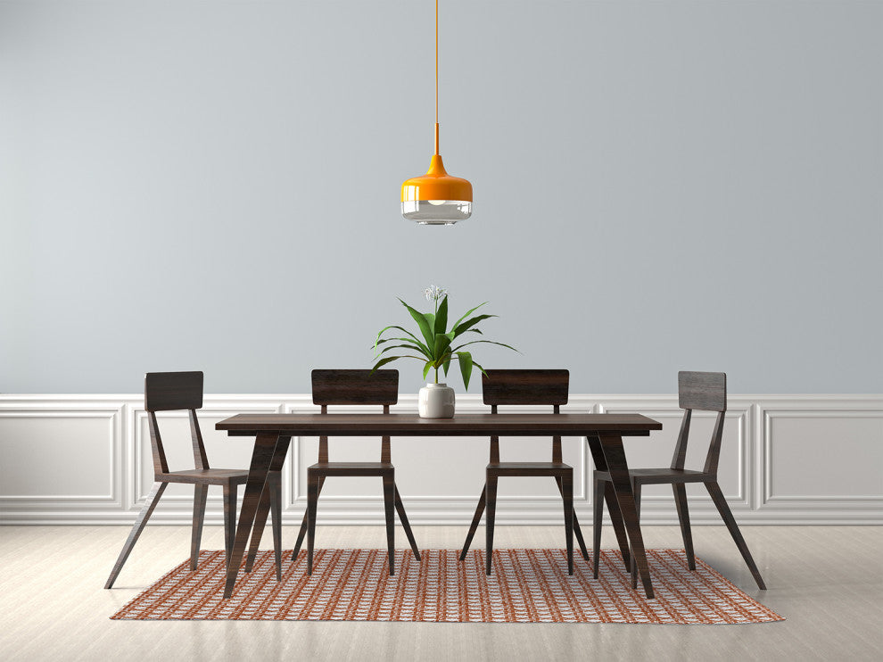 Rattan Geometric Rug, Nutmeg, 5'x7'