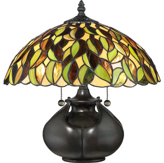 Quoizel TF3181T Two Light Table Lamp, Valiant Bronze Finish