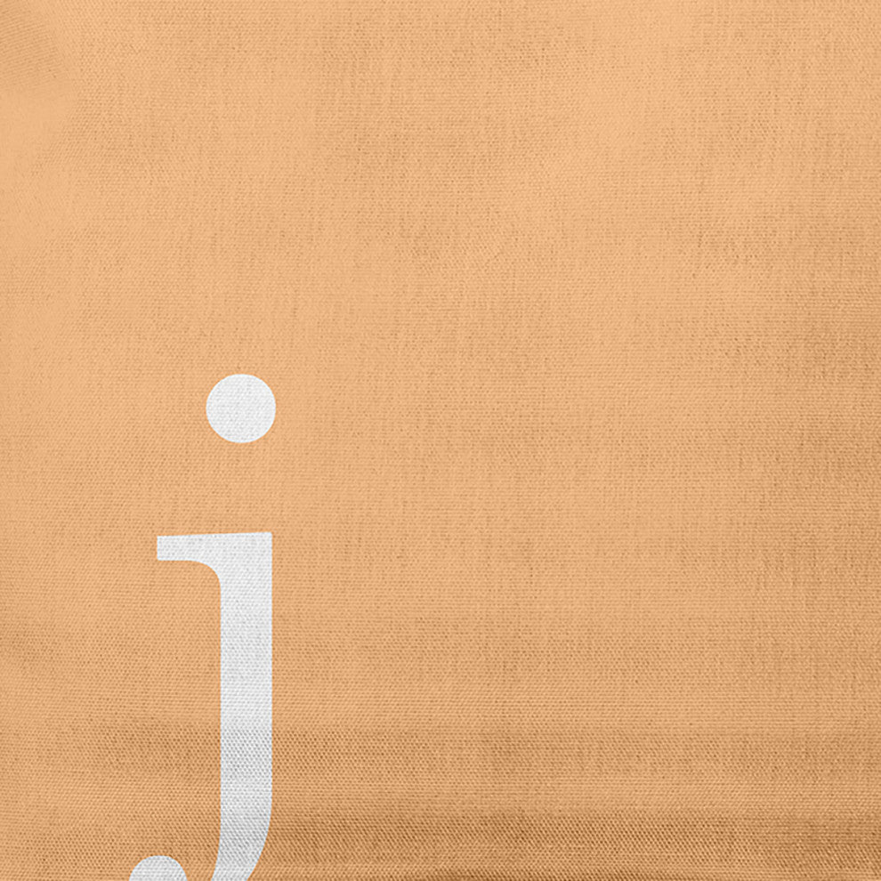 18" x 18" Modern Monogram Indoor/Outdoor Polyester Throw Pillow, Pale Gold