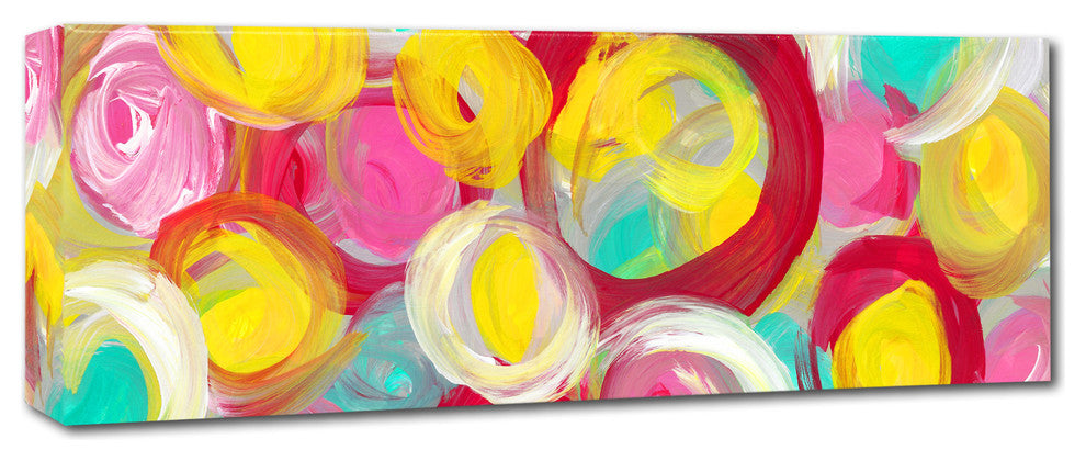'Rose Garden Circles Panoramic' Canvas Art, 47x16