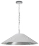 Presley Incandescent Pendant, Polished Chrome with White / Silver Shade, L