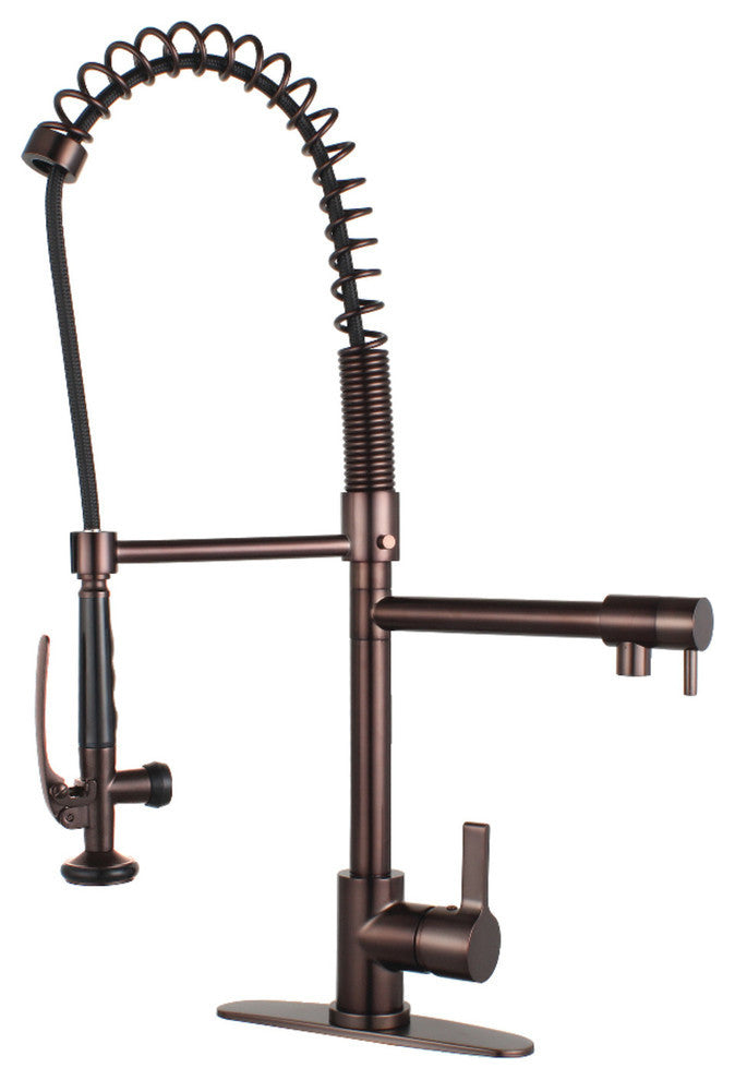 Gourmetier Single-Handle Pre-Rinse Kitchen Faucet, Oil Rubbed Bronze