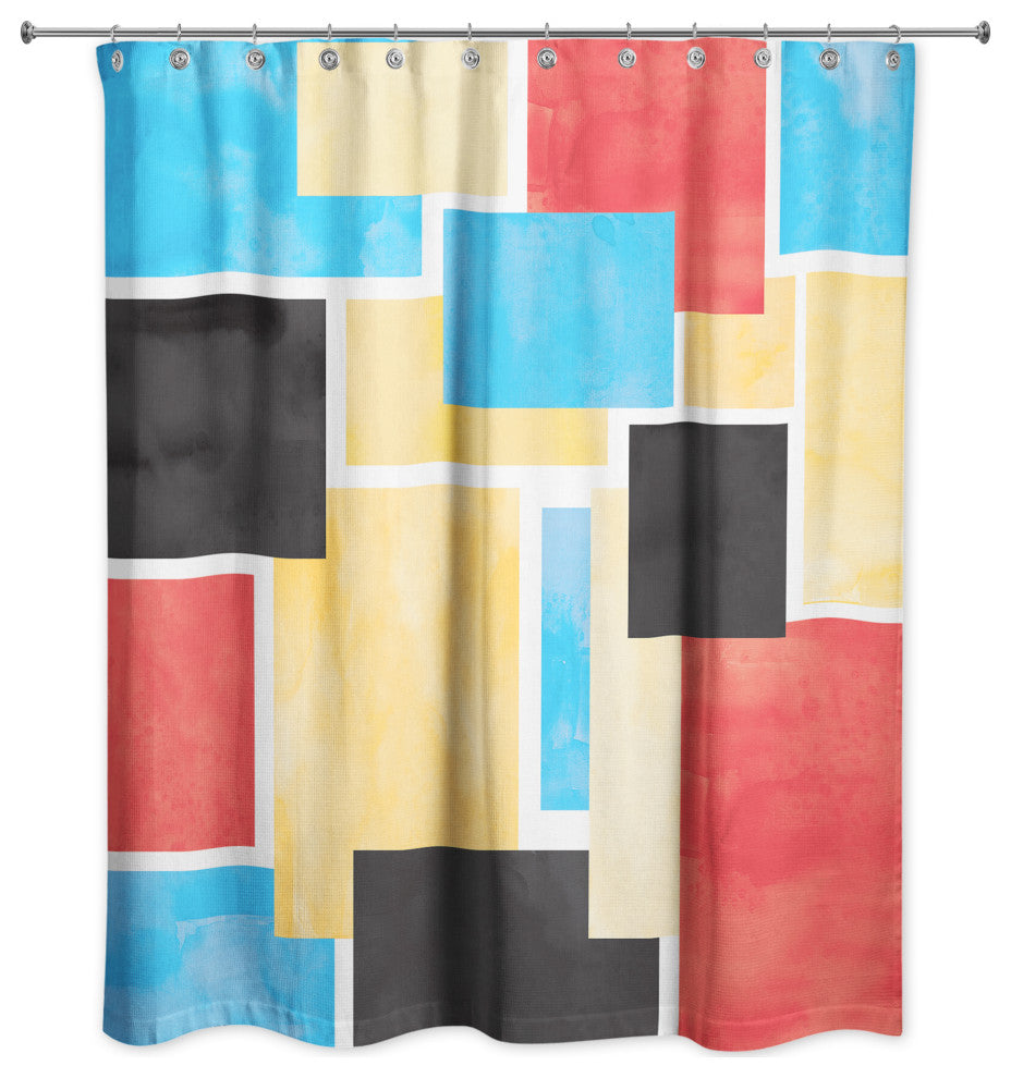 Colorful Primary Abstract II 71"x74" Shower Curtain