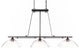 Uptowne 3-Light Bar, Dark Granite/Clear Bubble