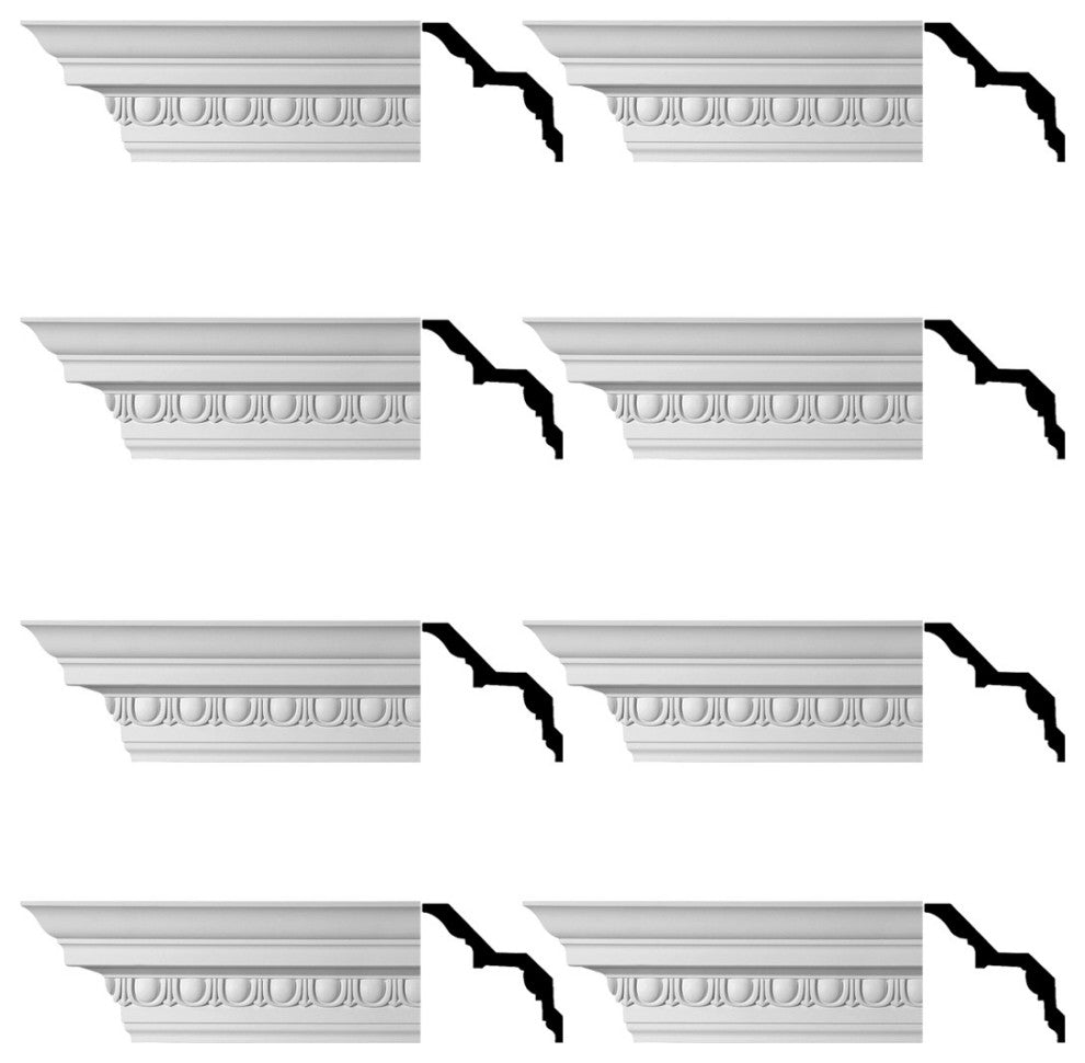 Ornate Cornice White Urethane Saint Denis Design 8 Pieces Totaling 752" Length