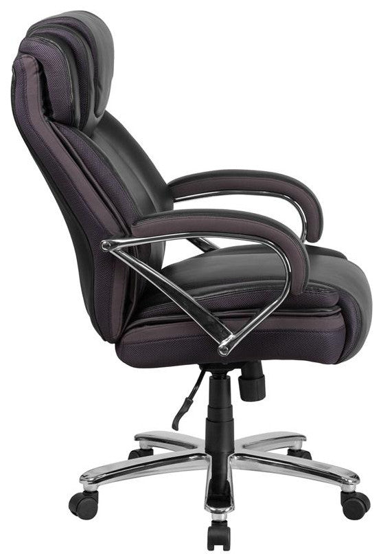 500 lb. Capacity Big and Tall Leather Executive Swivel Office Chair-Black