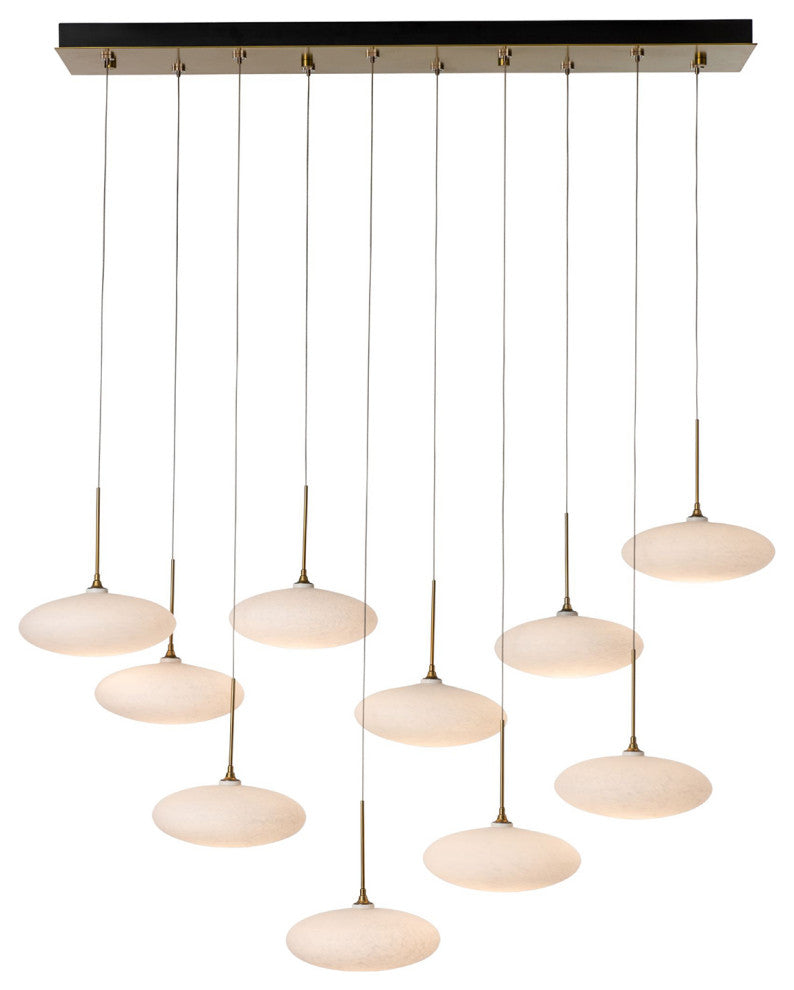 Clouds 10-Light Pendant, Modern Brass, Standard Height