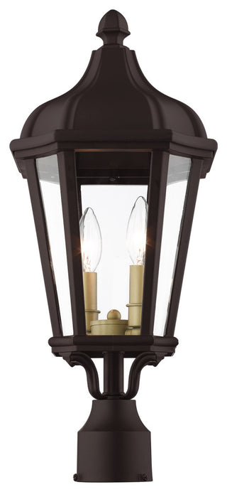 Morgan 2 Light Bronze, Antique Gold Cluster Medium Outdoor Post Top Lantern