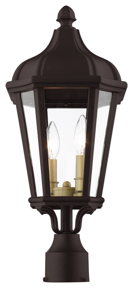 Morgan 2 Light Bronze, Antique Gold Cluster Medium Outdoor Post Top Lantern