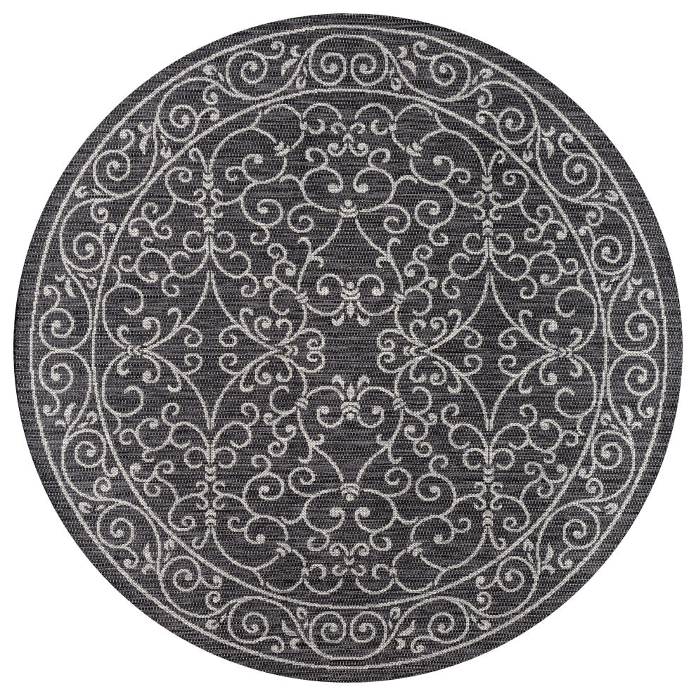 Charleston Vintage Filigree Textured Weave Indoor/Outdoor Area Rug