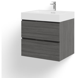 Boutique Bath Vanity, Vulcan Ash Gray, 24", Single Sink, Wall Mount